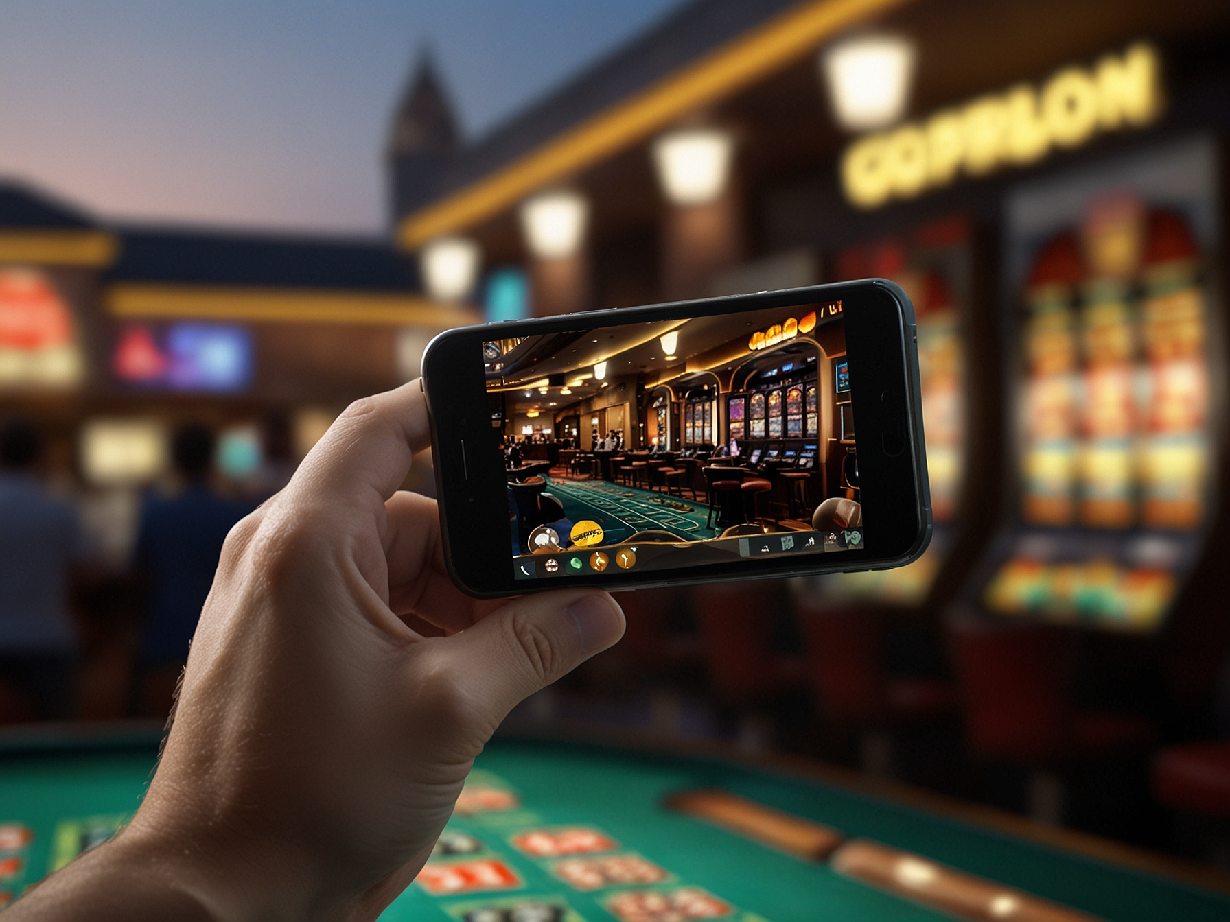 Player using mobile app