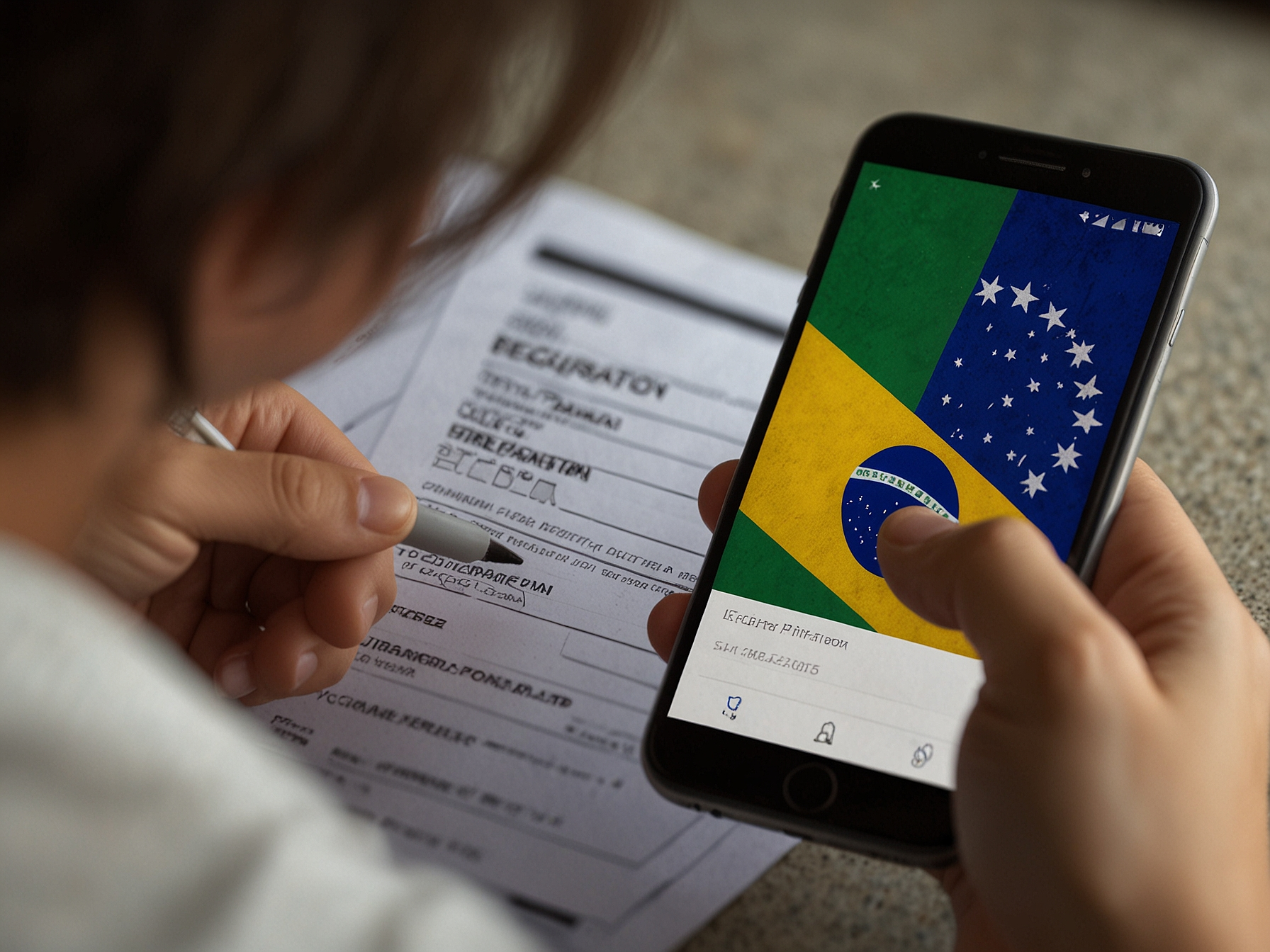 New user registering on mobile